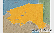 Political 3D Map of Bala, semi-desaturated