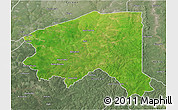 Satellite 3D Map of Bala, semi-desaturated