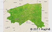 Satellite 3D Map of Bala, shaded relief outside