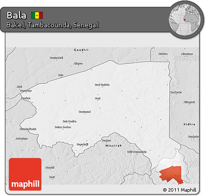 Silver Style 3D Map of Bala