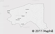 Silver Style 3D Map of Bala, single color outside