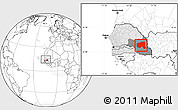 Blank Location Map of Bala, highlighted country, highlighted grandparent region, within the entire country