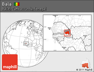 Blank Location Map of Bala, highlighted parent region, highlighted grandparent region