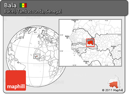 Blank Location Map of Bala, highlighted parent region, highlighted grandparent region