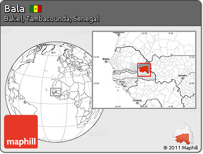 Blank Location Map of Bala, highlighted parent region, highlighted grandparent region