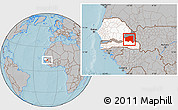 Gray Location Map of Bala, highlighted country, highlighted parent region, hill shading