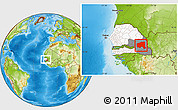 Physical Location Map of Bala, highlighted country, highlighted grandparent region, within the entire country