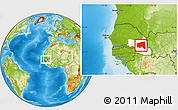Physical Location Map of Bala, highlighted grandparent region, within the entire country