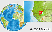 Physical Location Map of Bala, highlighted parent region, within the entire country
