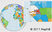 Political Location Map of Bala, highlighted country, highlighted grandparent region