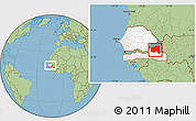 Savanna Style Location Map of Bala, highlighted country, highlighted parent region, within the entire country
