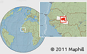 Savanna Style Location Map of Bala, highlighted grandparent region, hill shading