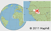 Savanna Style Location Map of Bala, highlighted grandparent region