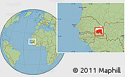 Savanna Style Location Map of Bala, highlighted parent region, within the entire country
