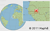 Savanna Style Location Map of Bala, highlighted parent region