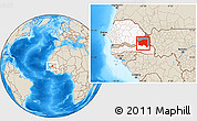 Shaded Relief Location Map of Bala, highlighted country, highlighted parent region