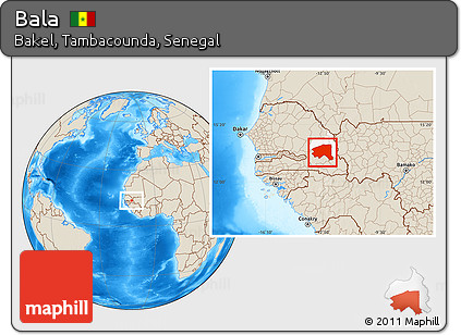 Shaded Relief Location Map of Bala, highlighted parent region