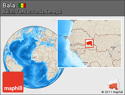 Shaded Relief Location Map of Bala, highlighted parent region