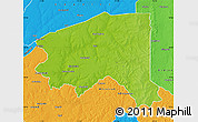 Physical Map of Bala, political outside