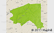 Physical Map of Bala, shaded relief outside