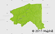 Physical Map of Bala, single color outside