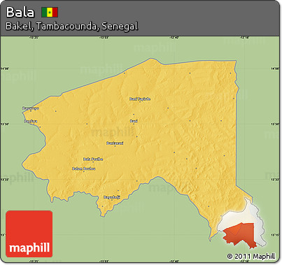 Savanna Style Map of Bala, single color outside