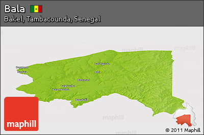 Physical Panoramic Map of Bala, cropped outside