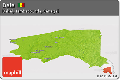 Physical Panoramic Map of Bala, cropped outside