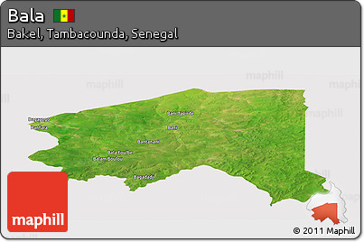 Satellite Panoramic Map of Bala, cropped outside