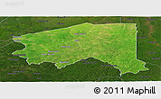 Satellite Panoramic Map of Bala, darken