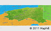 Satellite Panoramic Map of Bala, political outside