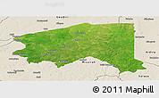 Satellite Panoramic Map of Bala, shaded relief outside