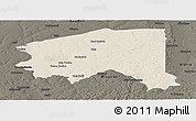 Shaded Relief Panoramic Map of Bala, darken