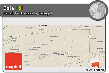 Shaded Relief Panoramic Map of Bala
