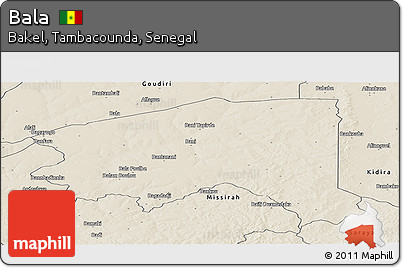Shaded Relief Panoramic Map of Bala