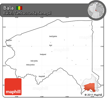 Blank Simple Map of Bala, cropped outside