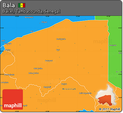 Political Simple Map of Bala