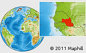 Physical Location Map of Tambacounda, within the entire country