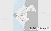 Gray 3D Map of Thies, single color outside