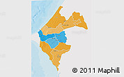 Political 3D Map of Thies, single color outside