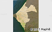 Satellite 3D Map of Thies, darken
