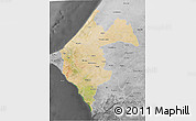 Satellite 3D Map of Thies, desaturated