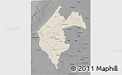 Shaded Relief 3D Map of Thies, darken, desaturated
