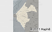 Shaded Relief 3D Map of Thies, darken, semi-desaturated