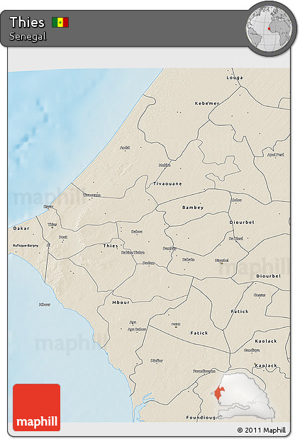 Shaded Relief 3D Map of Thies