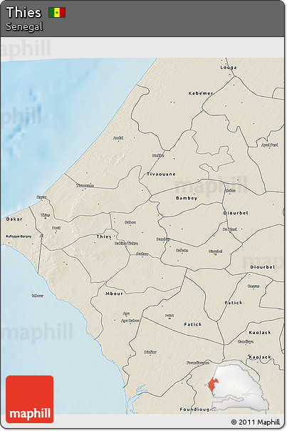 Shaded Relief 3D Map of Thies