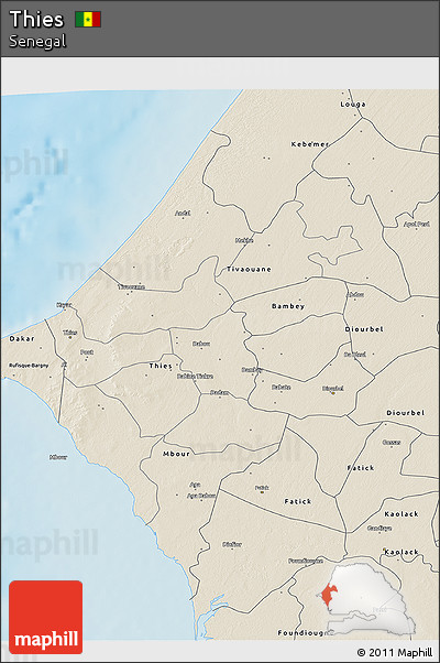 Shaded Relief 3D Map of Thies