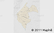 Shaded Relief 3D Map of Thies, lighten, desaturated