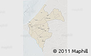 Shaded Relief 3D Map of Thies, lighten, semi-desaturated