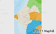 Shaded Relief 3D Map of Thies, political shades outside